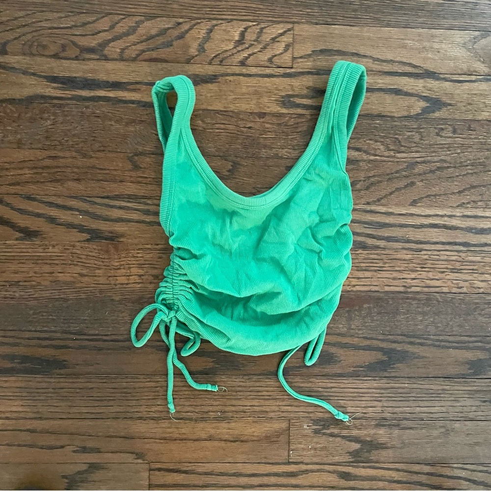 Zara Women's Green Crop Tank Top Size Medium Ribbed